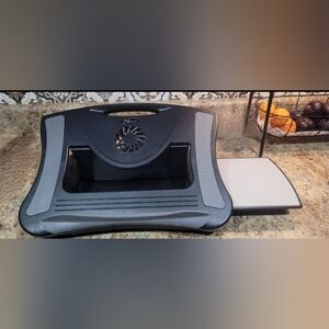 Black Laptop Lap Pad Stand with Cooling Fan